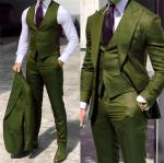 Elegant Wedding Tuxedos Suits 3 Pieces Slim Fit Bridegroom For Men Groomsmen Suit Male Cheap Formal Business (Jacket+Vest+Pants)