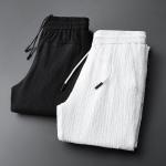 Men Two piece Suit Striped Pleated Men Pants Set Pleated Drawstring Loose Lapel Pockets Thin Formal Business Men Set