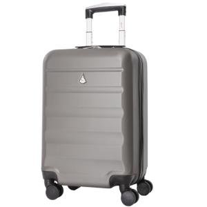Aerolite 55x35x25 Hard Shell Carry On Hand Cabin Luggage Suitcase with 4 Wheels, Max Size for Air Europa Air France Alitalia KLM & Transavia, Charcoal
