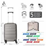 Aerolite 55x35x25 Hard Shell Carry On Hand Cabin Luggage Suitcase with 4 Wheels, Max Size for Air Europa Air France Alitalia KLM & Transavia, Charcoal