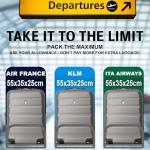 Aerolite 55x35x25 Hard Shell Carry On Hand Cabin Luggage Suitcase with 4 Wheels, Max Size for Air Europa Air France Alitalia KLM & Transavia, Charcoal
