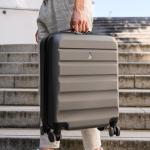 Aerolite 55x35x25 Hard Shell Carry On Hand Cabin Luggage Suitcase with 4 Wheels, Max Size for Air Europa Air France Alitalia KLM & Transavia, Charcoal