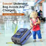 MiniMax Travel Suitcase with Wheels with Front Pocket for Toys/Dolls/Teddy Bears, Blue, Teddy Not Included, S