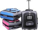 MiniMax Travel Suitcase with Wheels with Front Pocket for Toys/Dolls/Teddy Bears, Blue, Teddy Not Included, S