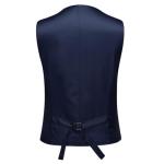 Mens Suits 3 Pieces Fitted Cut Classic Style One Button Formal Suits, Navy Blue, L