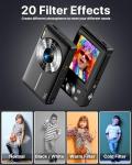 Digital Camera 1080P FHD Compact Digital Camera 44MP Portable Mini Small Photo Camera with 2.4" LCD Screen, 16X Digital Zoom and 1 Battery Vlogging Camera for Kids, Girls, Boys-Black (No SD Card)