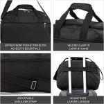 Aerolite Premium Ryanair 40x20x25cm Under Seat Cabin Bags Maximum Size Foldable Carry On Small Lightweight Holdall Bag Hand Cabin Luggage Flight Travel Duffle Bag 40x20x25 Black