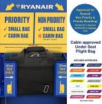 Aerolite Premium Ryanair 40x20x25cm Under Seat Cabin Bags Maximum Size Foldable Carry On Small Lightweight Holdall Bag Hand Cabin Luggage Flight Travel Duffle Bag 40x20x25 Black