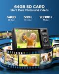 64GB Digital Camera for Kids: 48MP Anti-Shake Vlogging Camera - 16X Zoom, Photo Filtration, Continuous Shooting, Self-Timer, Compact Design