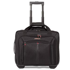 Aerolite Premium Padded Business Laptop Roller Case with 2 Wheels Approved for Ryanair Priority Boarding, Easyjet Plus, BA and More Airlines. Fits up to 15.6 Inch Laptops (Black)