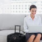 Aerolite Premium Padded Business Laptop Roller Case with 2 Wheels Approved for Ryanair Priority Boarding, Easyjet Plus, BA and More Airlines. Fits up to 15.6 Inch Laptops (Black)