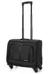 Aerolite Rolling Padded Laptop Case Bag 4 Wheels - Fits up to 15.6", Overnight Trolley Business Hand Cabin Luggage Case easyJet Plus/Flexi/Up Front/Extra Legroom, British Airways & Jet2 Approved Black