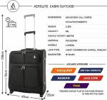 Aerolite 56x45x25cm British Airways Jet2 & Easyjet Upgrade Maximum Allowance Large Lightweight 2 Wheel Carry On Hand Cabin Luggage Bag Suitcase 56x45x25 with TSA Approved Lock Black