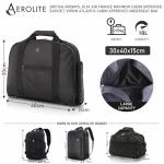 Aerolite 40x30x15 New and Improved 2023 British Airways, EasyJet, Virgin Atlantic, KLM Holdall, Cabin Luggage Under Seat Flight Bag, Black