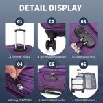 FLYMAX 24" Medium Super Lightweight 4 Wheel Suitcase Luggage Expandable with Wheels Purple