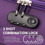 FLYMAX 24" Medium Super Lightweight 4 Wheel Suitcase Luggage Expandable with Wheels Purple