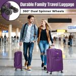 FLYMAX 24" Medium Super Lightweight 4 Wheel Suitcase Luggage Expandable with Wheels Purple