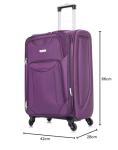 FLYMAX 24" Medium Super Lightweight 4 Wheel Suitcase Luggage Expandable with Wheels Purple