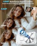 Digital Camera 4K 64GB, Wevoor 64MP Autofocus Mini Compact Camera with 2.8" Screen, 18X Digital Zoom 2000mAh Portable Pocket Vlog Camera for Adult Beginner Teens Travel Party Selfie Recording