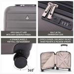 Aerolite 45x36x20cm Easyjet Maximum Size 8 Wheel ABS Hard Shell Carry On Hand Cabin Luggage Underseat Flight Travel Bag Spinner Suitcase 45x36x20 with TSA Lock (Charcoal Grey)