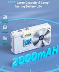 Digital Camera 4K 64GB, Wevoor 64MP Autofocus Mini Compact Camera with 2.8" Screen, 18X Digital Zoom 2000mAh Portable Pocket Vlog Camera for Adult Beginner Teens Travel Party Selfie Recording