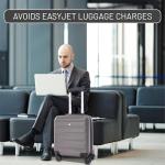 Aerolite 45x36x20cm Easyjet Maximum Size 8 Wheel ABS Hard Shell Carry On Hand Cabin Luggage Underseat Flight Travel Bag Spinner Suitcase 45x36x20 with TSA Lock (Charcoal Grey)
