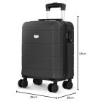 LUGG 15 Inch Jetset Lightweight Travel Cabin Bag Carry On Approved Suitcase ABS Shell Protection Water Resistant & Safe Locking System Easyjet Free Under seat Luggage (45x33x20cm)