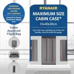 Aerolite 55x40x20cm Ryanair Priority Max 40L Lightweight Hard Shell Carry On Hand Cabin Luggage Travel Suitcase 55x40x20 with 2 Wheels & TSA Approved Lock (Charcoal Grey)