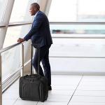 Aerolite Ryanair Priority Boarding, Easyjet Plus, BA, WizzPriority, Jet2 Approved Rolling Padded Laptop Case Bag 2 Wheels - Fits up to 15.6", Business Trolley Hand Cabin Luggage Case (Black x2)