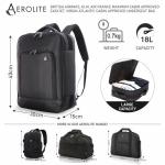Aerolite 40x30x15 Maximum Size for British Airways, Air France and KLM Hand Cabin Luggage Approved Travel Carry On Under Seat Backpack Also Suitable for Other Airlines with 2 Year Guarantee, Black