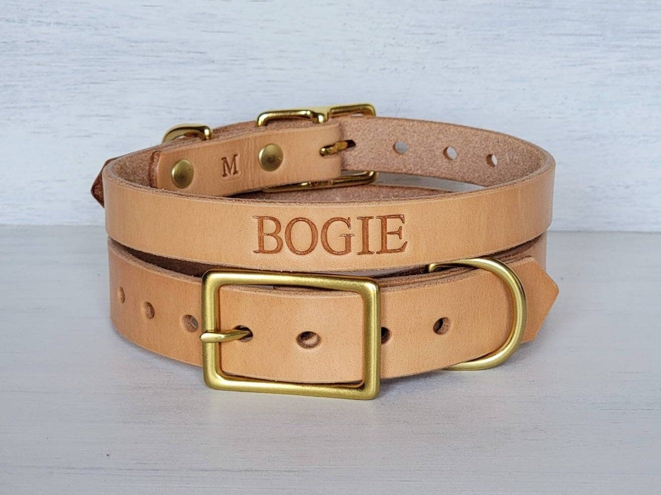 Stylish Natural Leather Dog Collar | Durable & Comfortable