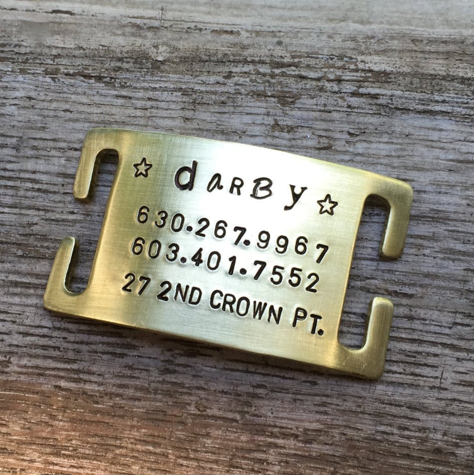 Slide On Dog Tag - Custom Small Collar ID