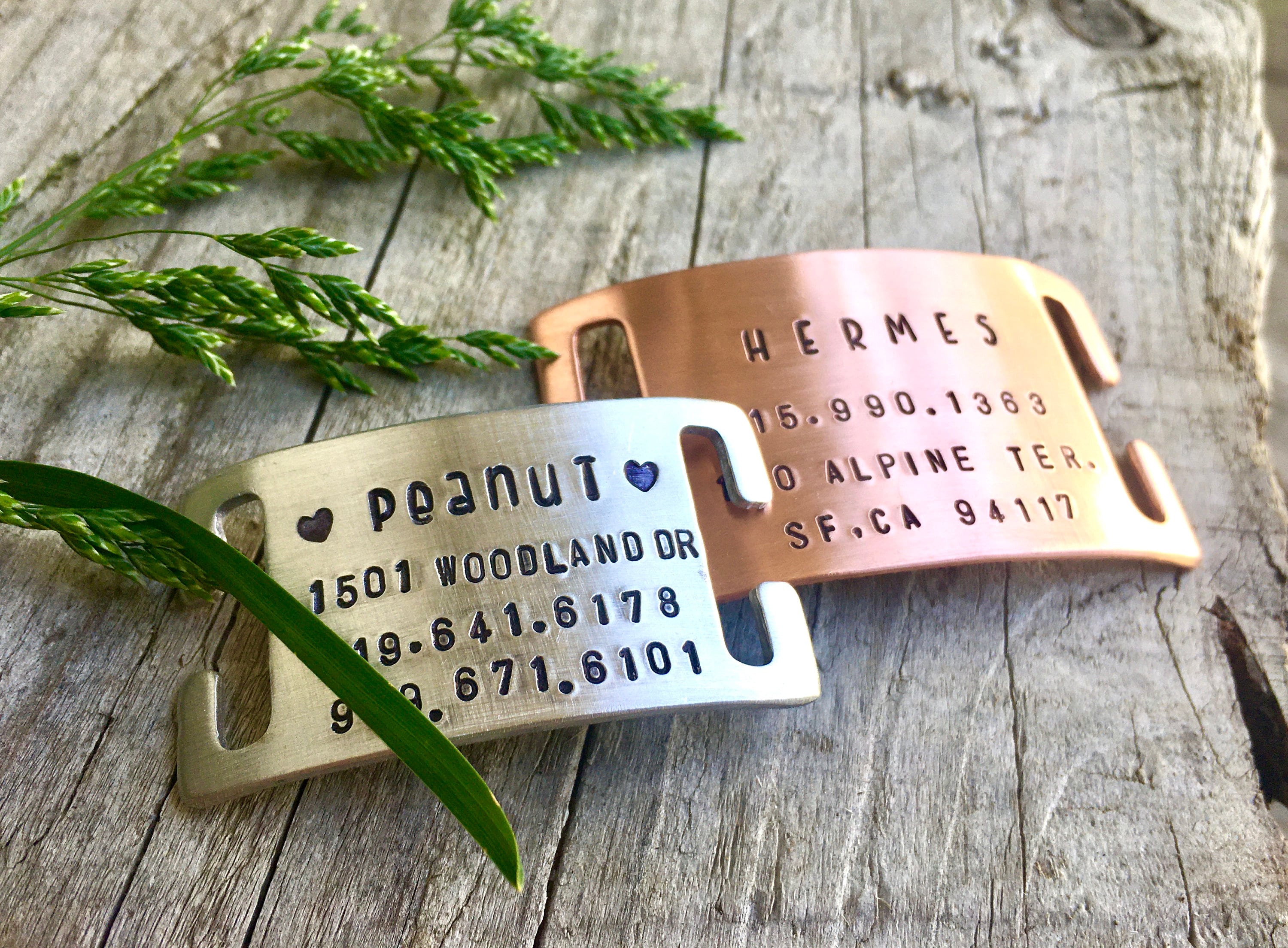 Slide On Dog Tag - Custom Small Collar ID
