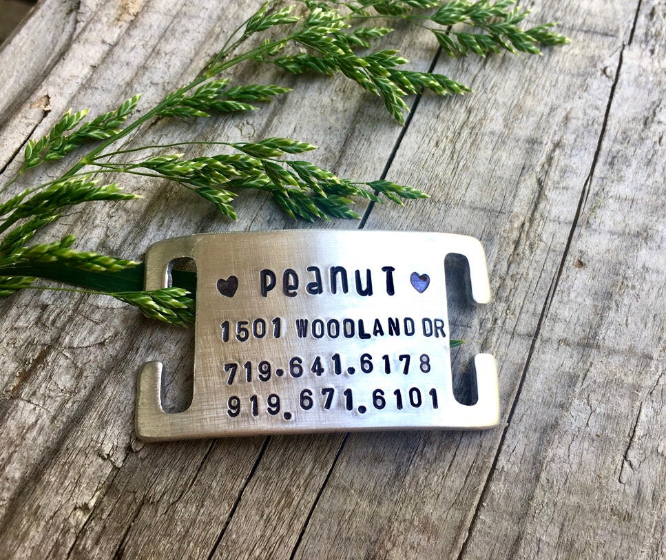 Slide On Dog Tag - Custom Small Collar ID