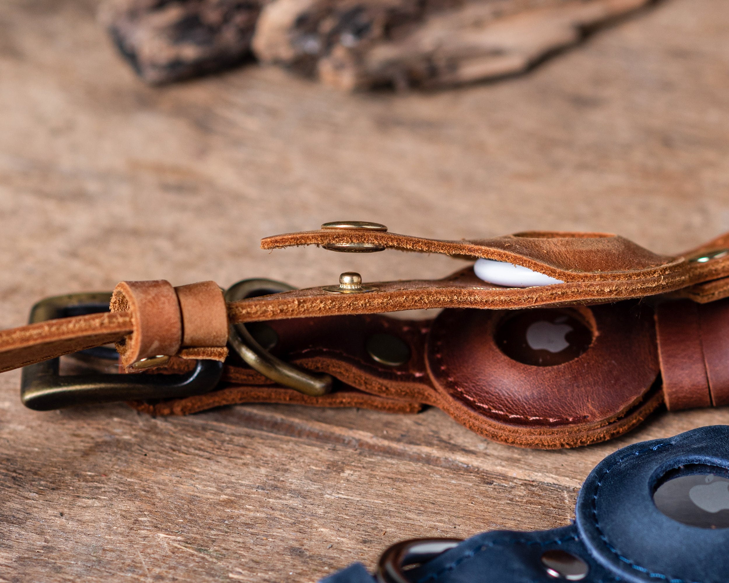 Leather Dog Collar with AirTag - Personalized & Engraved