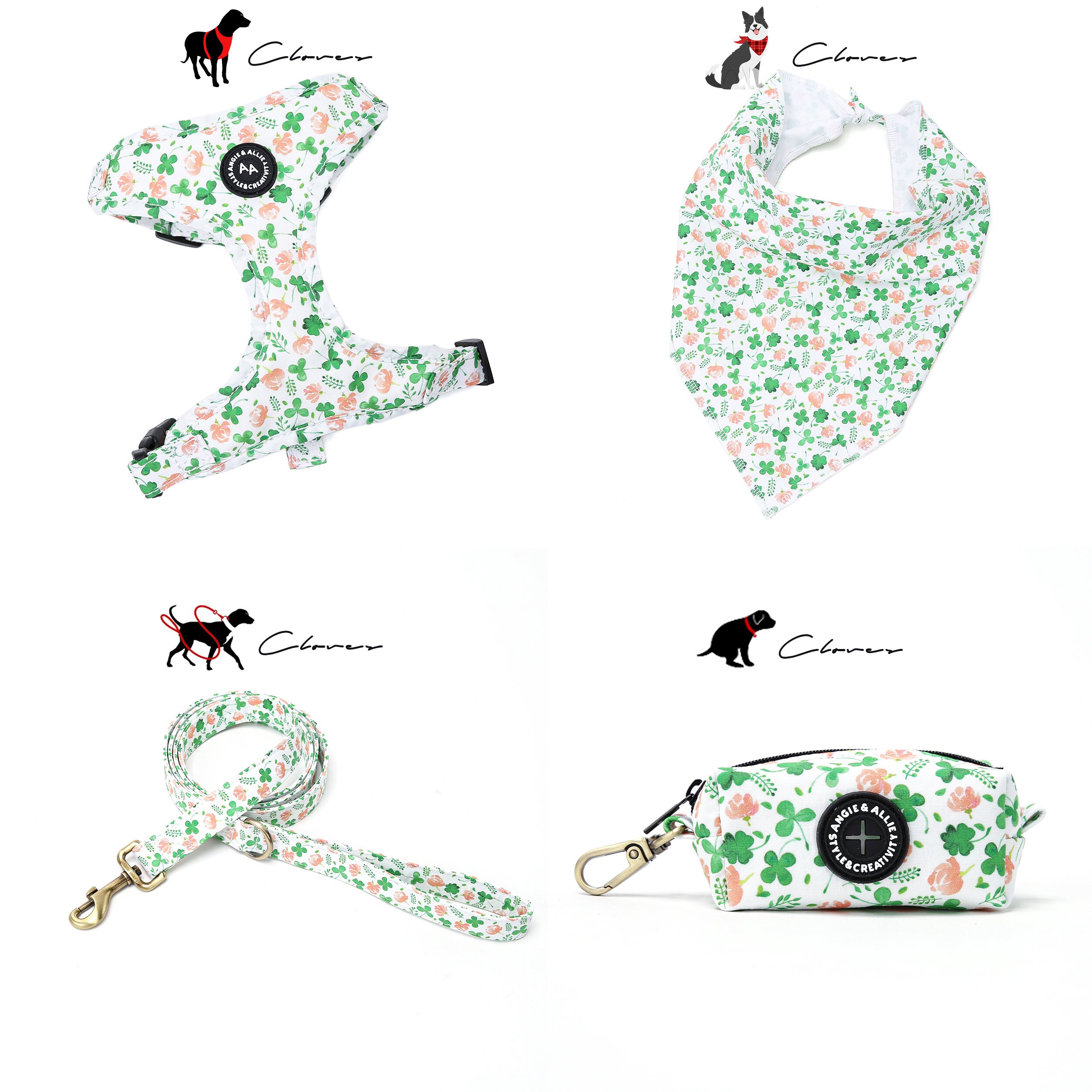 Customizable Dog Accessory Set + Lucky Charm