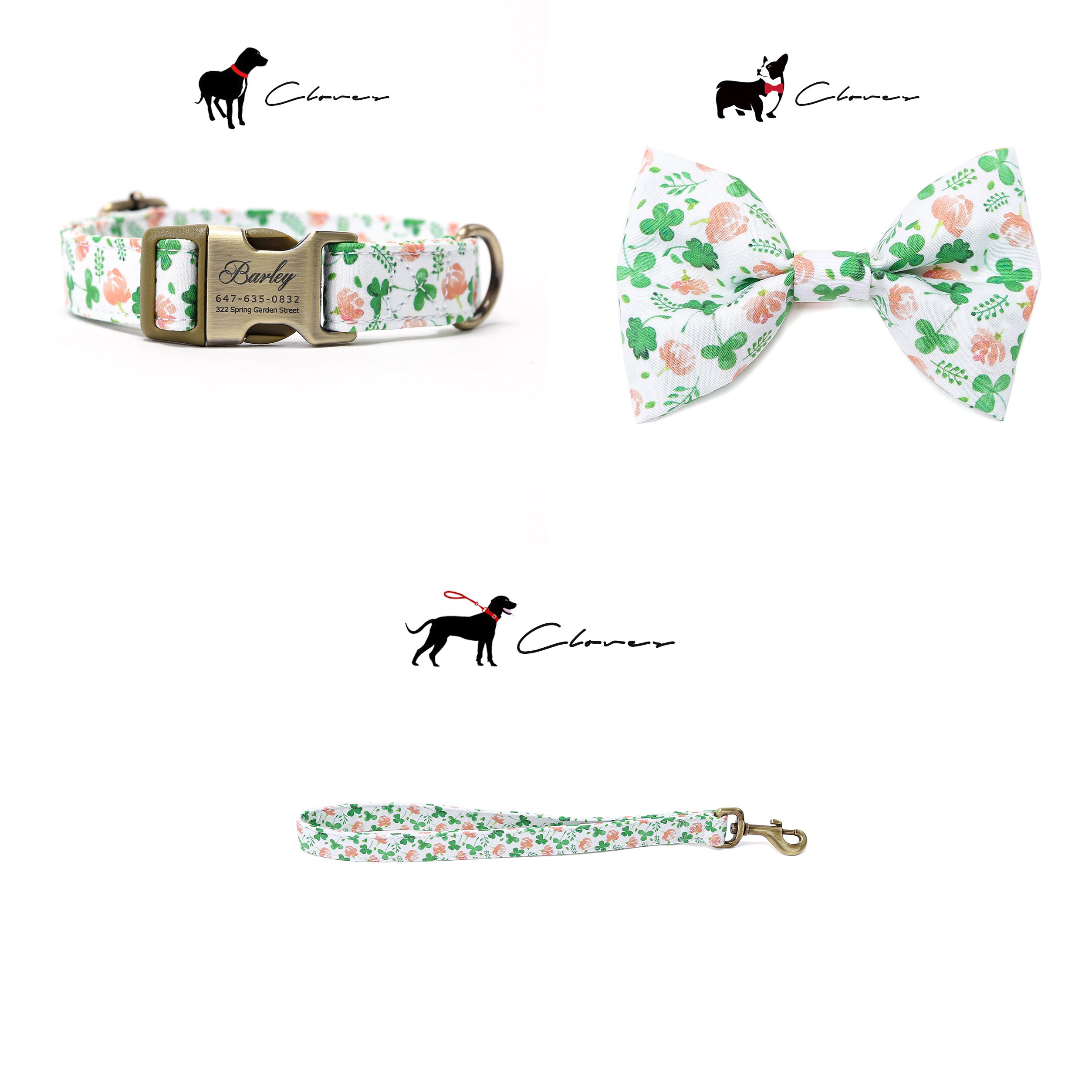 Customizable Dog Accessory Set + Lucky Charm
