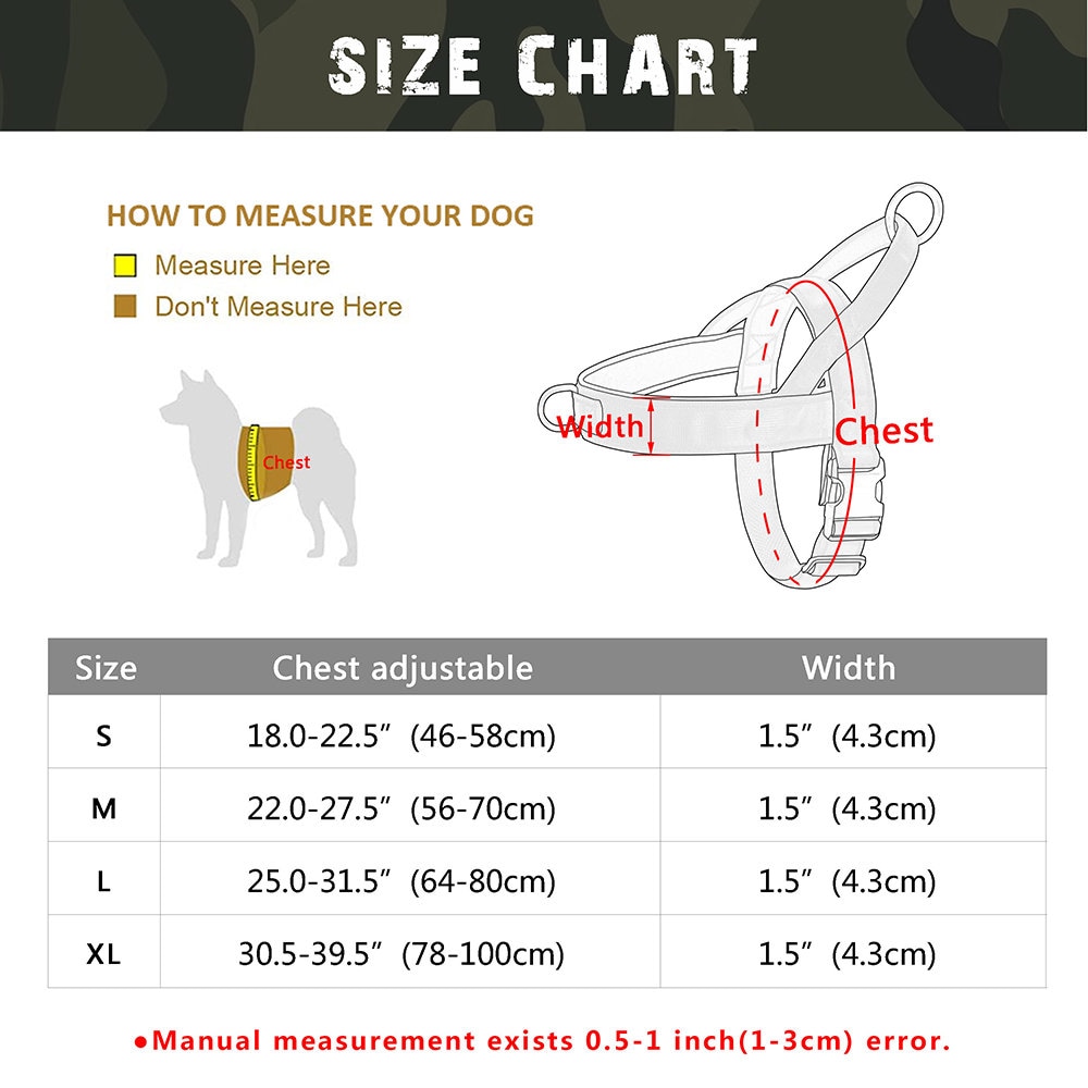 Customized Tactical Dog Harness with Reflective Nylon