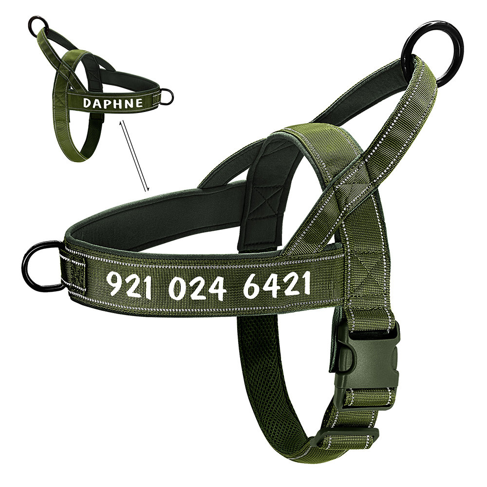 Customized Tactical Dog Harness with Reflective Nylon