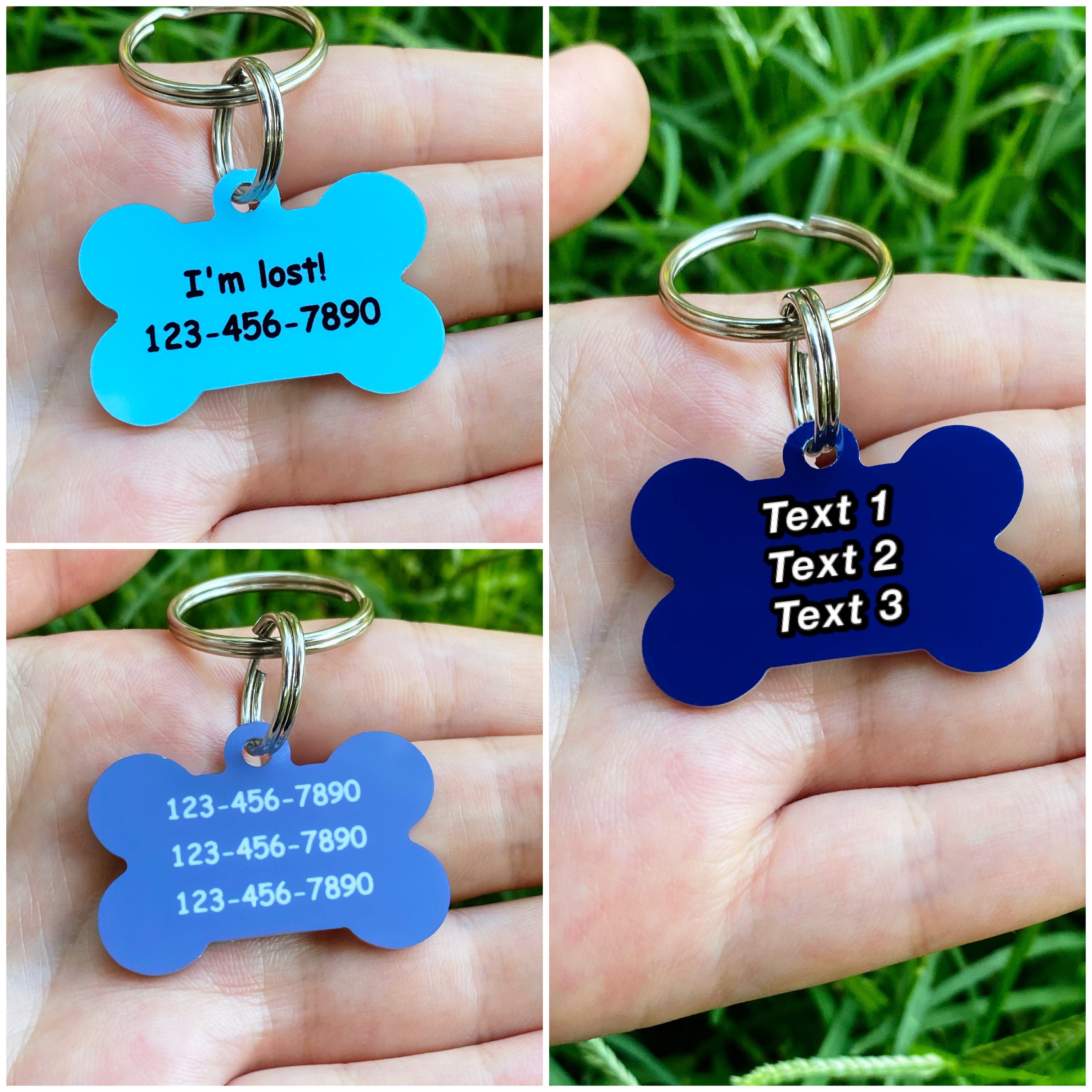 Personalized Pet ID Tag for Dogs - Blue