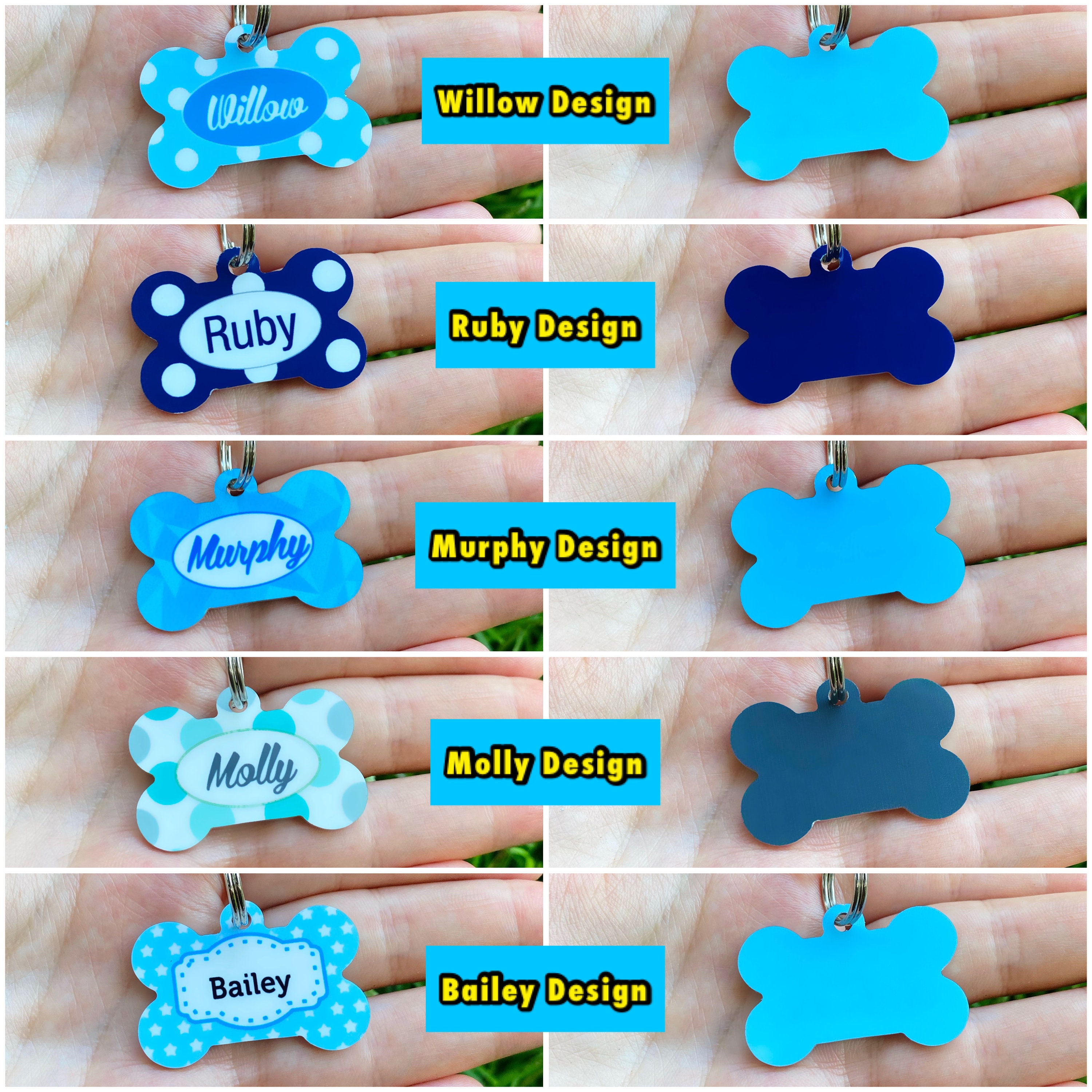 Personalized Pet ID Tag for Dogs - Blue