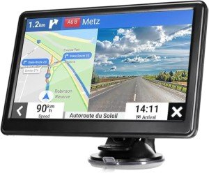 2025 Newest Car GPS Navigator 7-inch Touch Screen Real Voice prompts Turn Direction Speed Limit Warning car GPS Satellite Navigator, Lifetime Free Update World map