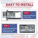 American Flag License Plate Frame - Airxwills Black Frame, 2 Packs Universal Aluminum for Front and Rear Car Tags.