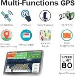 2025 Newest Car GPS Navigator 7-inch Touch Screen Real Voice prompts Turn Direction Speed Limit Warning car GPS Satellite Navigator, Lifetime Free Update World map