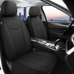 CAROMOP Waterproof Car Seat Cover Full Seats, Neoprene Seat Covers for Cars,Split Bench Compatible Car Interior Covers, Universal Fit Most Car Sedan Truck SUV(Black)