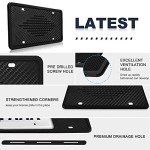 Intermerge License Plate Frames, 2 Pack, Universal US Car Black TPU Bracket Holder. Rust-Proof, Rattle-Proof, Weather-Proof with Drainage Holes Car Accessories