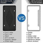 Intermerge License Plate Frames, 2 Pack, Universal US Car Black TPU Bracket Holder. Rust-Proof, Rattle-Proof, Weather-Proof with Drainage Holes Car Accessories