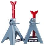 Pro-Lift Heavy Duty 6 Ton Jack Stands Pair - Double Locking Pins - Handle Lock and Mobility Pin for Auto Repair Shop with Extra Safety
