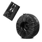 Spare Tire Cover with Pocket,Durable Oxford Cloth+Portable Handle Design Water&Dust-Proof Tire Covers for Car Truck SUV RV Trailer Camper Van (Fits for Tire Diameters 13" - 18")