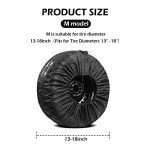 Spare Tire Cover with Pocket,Durable Oxford Cloth+Portable Handle Design Water&Dust-Proof Tire Covers for Car Truck SUV RV Trailer Camper Van (Fits for Tire Diameters 13" - 18")